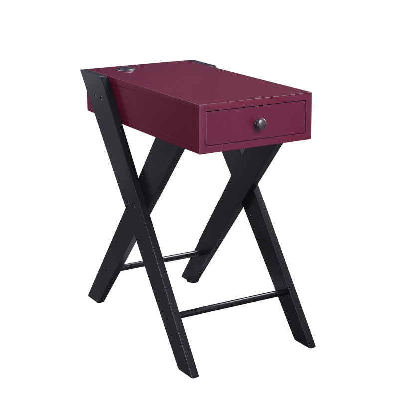 Table d'appoint Fierce avec port USB intégré, Bourgogne