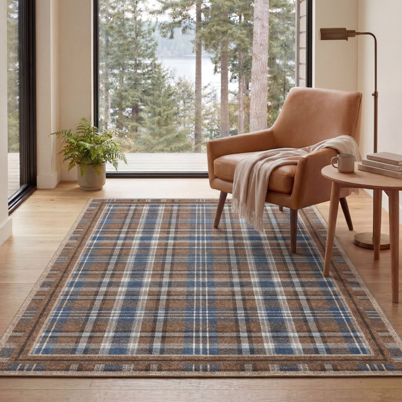 Eddie Bauer Printed Washable Rugs, Rectangle 5'3" x 7'5", Brown