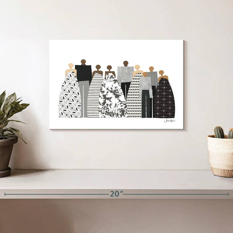 Family In White, 8" H x 12" W