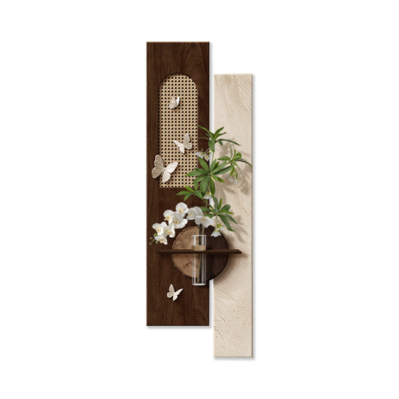 White,  Nutbrown Rectangular Sandstone Solid Wood  Wall art, 59.06" H x 19.69" W