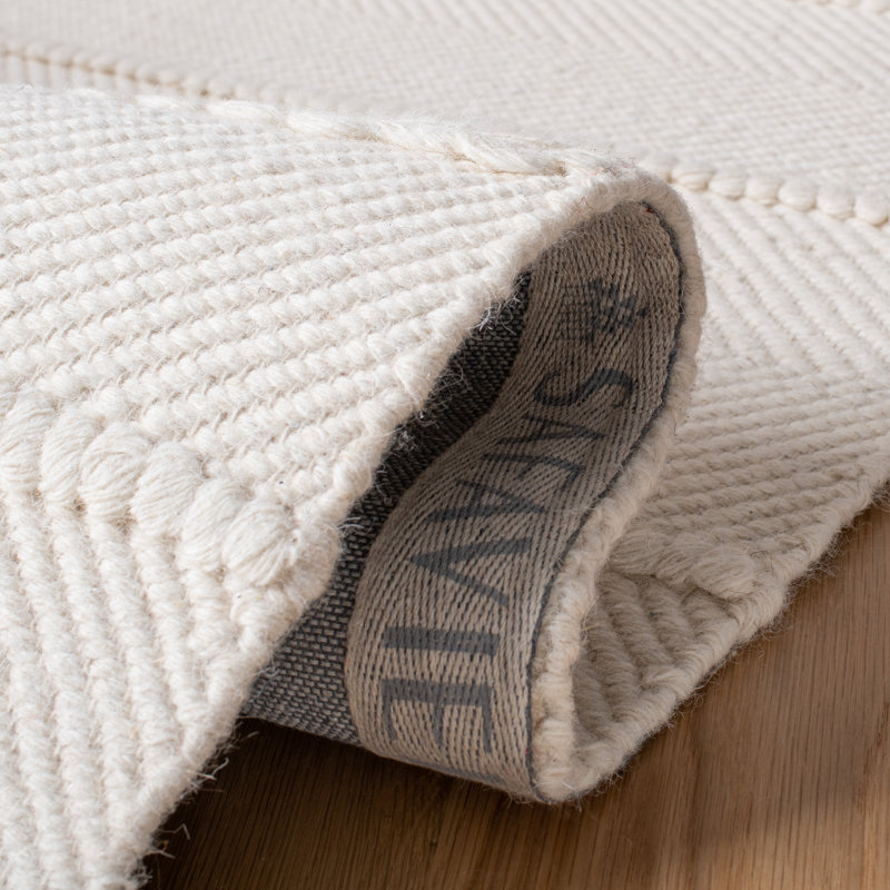 Tapis naturel rayé en laine / coton tissé à plat à la main Brookneal, Tapis de couloir 2 pi 3 po x 20 pi