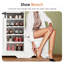 Armoire à chaussures pliable avec compartiments cachés et poignées ergonomiques