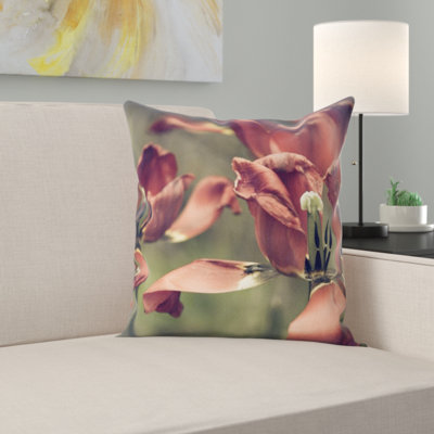 Floral Microsuede Throw Pillow