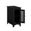 Charmante table de chevet noire compacte avec porte en filet et tablette fixe - table d'appoint étroite | Idée de cadeau