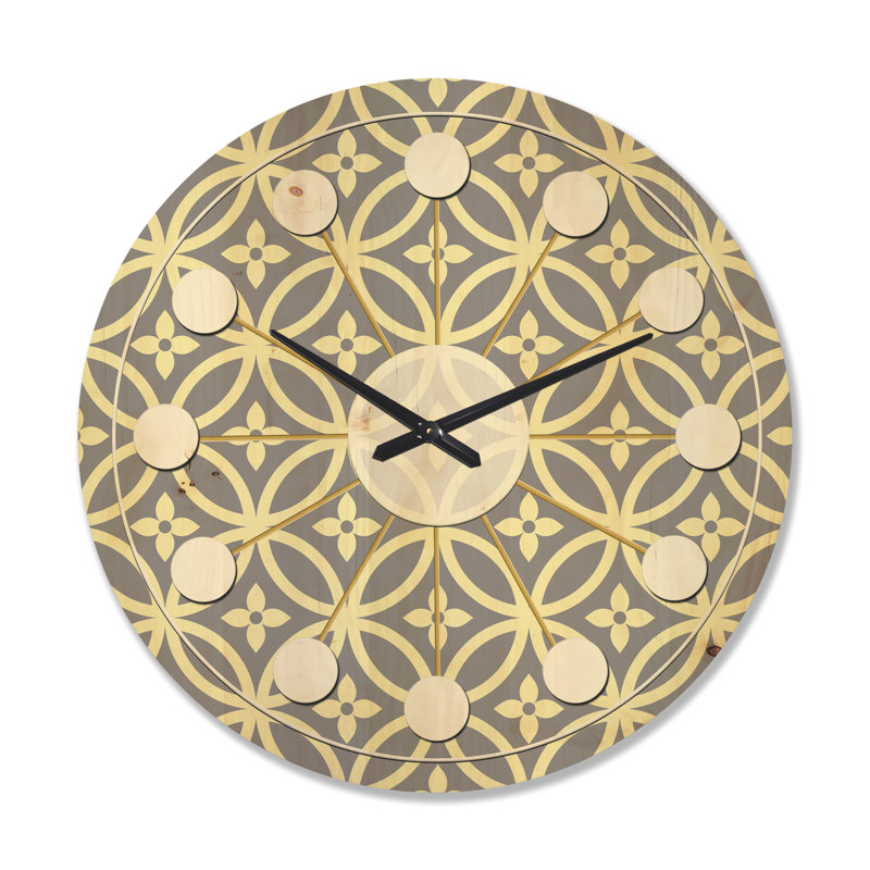 Horloge murale en bois à motif ornemental II, Grand