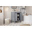 Meuble-lavabo de 24 po de style rétro, charnières à fermeture en douceur, cadre en bois massif, grand espace de rangement,