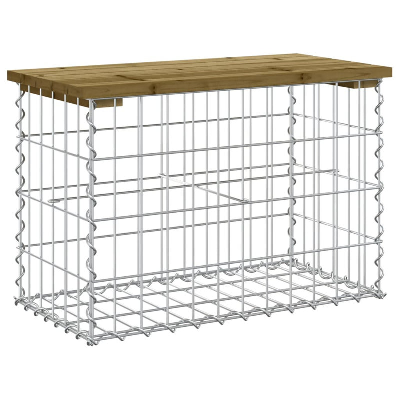 Boran Steel Outdoor Bench, Impregnated Wood Pine, 42 cm H x 63 cm W x 31.5 cm D
