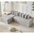 Boneless Oversize Cloud Couch, L-Shape Sofa, Convertible Floor Sleeper Sofa Bed, No Assembly ,Eight Pillows,3-In-1,Side Pocket,Corduroy-360802358-360802359