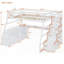 Lit mezzanine double avec 7 tiroirs 2 tablettes robustes Aucun sommier tapissier requis-1027318690
