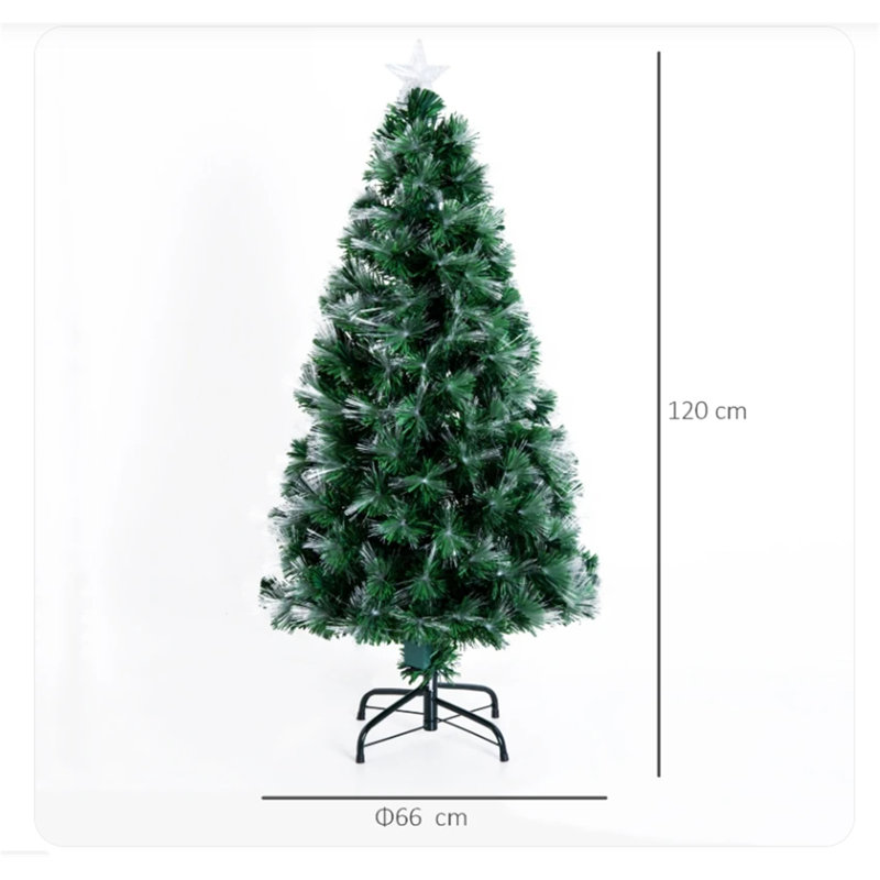 Durham 4FT Multicoloured Artificial Christmas Tree w/ Pre-Lit Modes Metal Stand