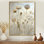 «Morning Sunrise Rays Over Dried Flower Meadows», art mural fleurs blanches sur toile