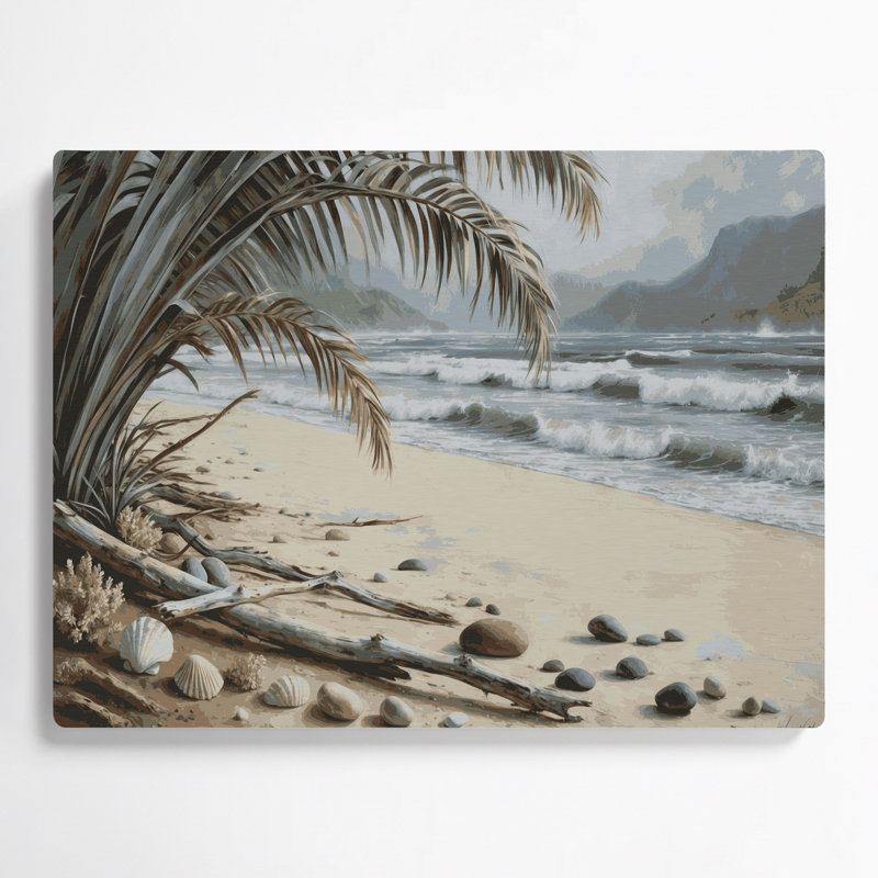 «Hawaiian Beach Neutrals», art mural en métal gris, H 20 po x l 30 po