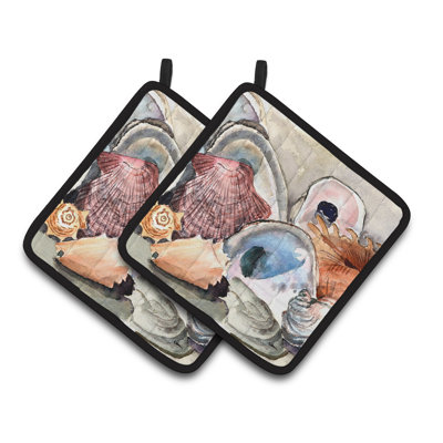 Caroline's Treasures Sea Shells Polyester Potholder