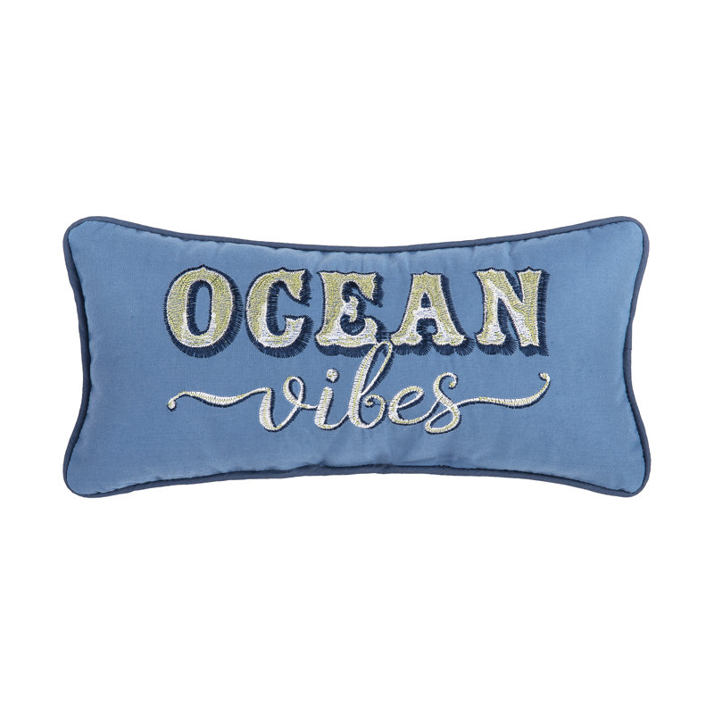 Ocean Vibes Embroidered Throw Pillow