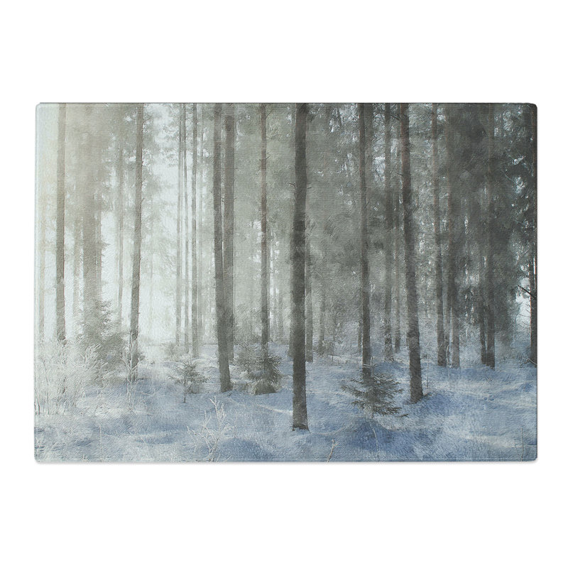 Winter Forest Vol.8 Painting Chopping Board, 0.4cm H x 28.5cm W x 39cm L