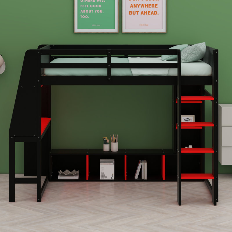 Lit mezzanine avec bureau Gaming