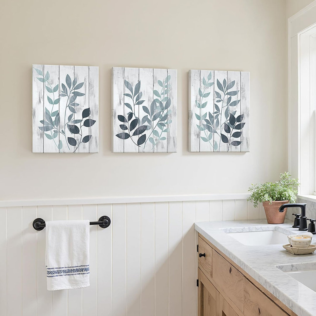 Wall Art Rustic Canvas Paintings Vintage Leaf Art Prints