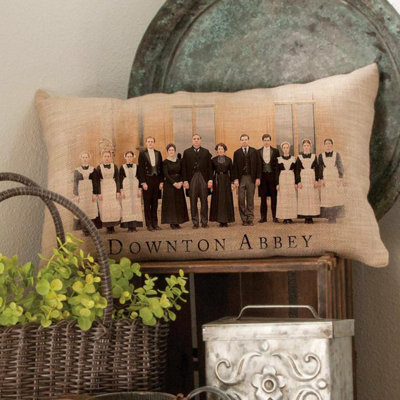 20" Beige and Brown 'Downton Abbey' Downstairs Cast Rectangular Throw Pillow