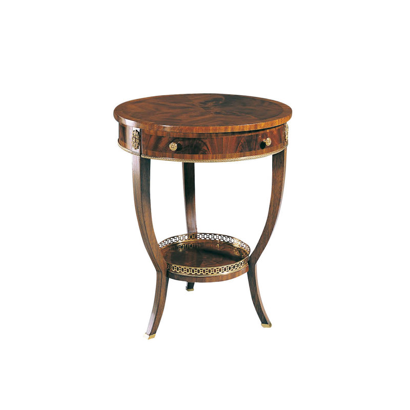 Circulo Solid Wood End Table with Storage