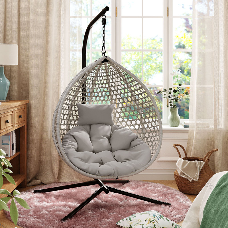 Balancelle d'extérieur / intérieure avec support, Gris, Gris