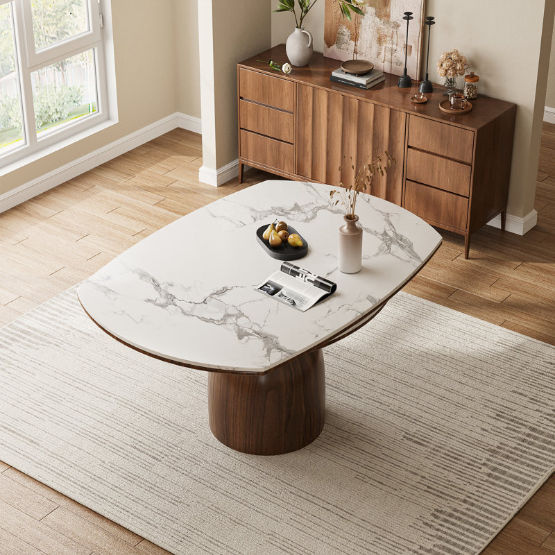 Table de salle à manger Corsa, H 29,5 po x L 53,1 po x l 53,1 po, Blanc