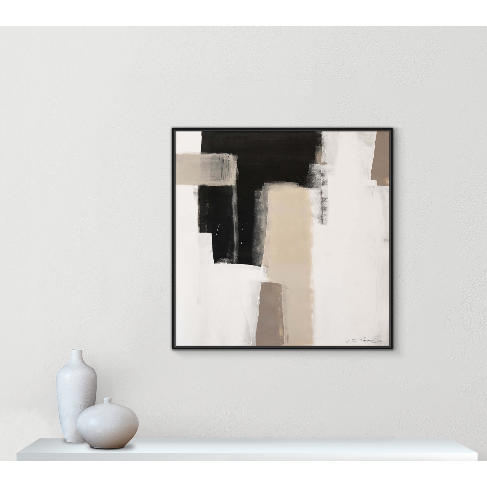 Earth Scapes I Print, 41.5" H x 41.5" W x 2" D, Black Floater Framed