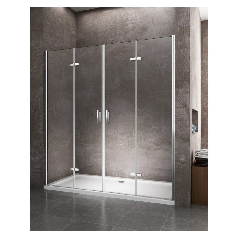Gesualdo 1115mm W x 1900mm H Bi-Fold Framed Walk In Glass Screens with Glass