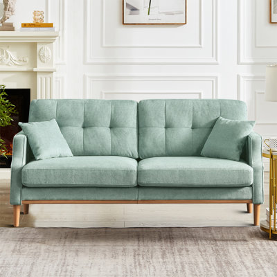 70.09" Wide Upholstered 2-Seater Sofa Loveseat with a Built-in USB Port