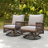 Ashjian Wicker Patio Conversation Set with Fire Pit Table-165689053-183565576
