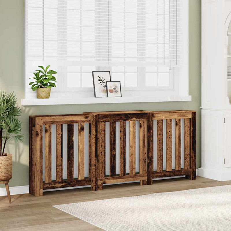 Extra Large Radiator Cover, Old Wood, 104 x 20 x 82 cm, Horizontal Slats
