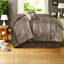 Ensemble de literie luxueux 7 pièces, jacquard de polyester, design élégant brun et doré