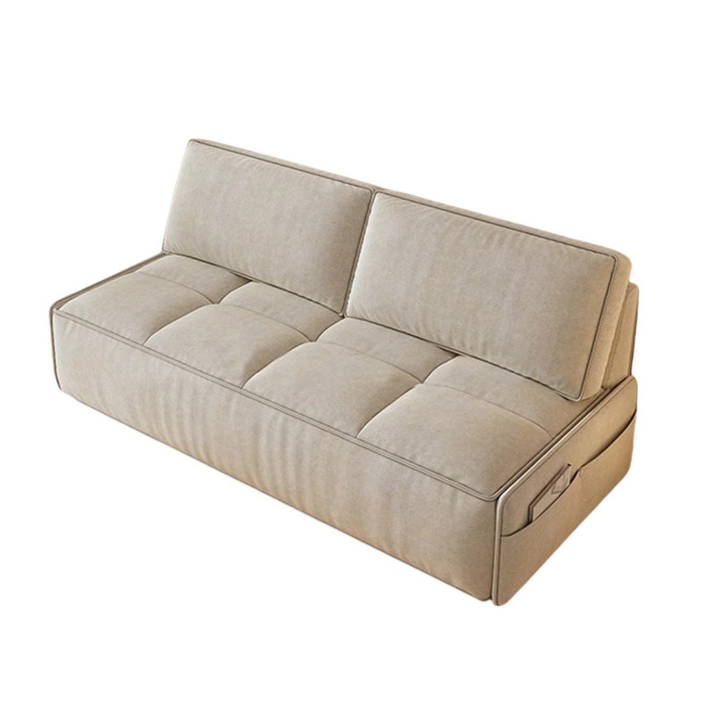 Canapé-lit causeuse 100% polyester beige, 74.8"W*33.46"D*31.5"H