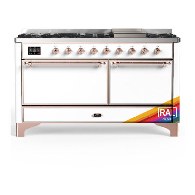 Majestic III Series 60 Inch Dual Fuel Range with 7 Sealed Burners, Griddle, in RAL (Liquid Propane, Chrome Trim)
