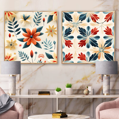 Halvorson - Abstract Botanicals Square Collage Set Of 2