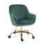 Chaise pivotante à 360 ° avec dossier haut, chaise de travail réglable avec base de couleur dorée-1343277516