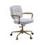 Chaise de bureau rétro en cuir fleur blanc rétro