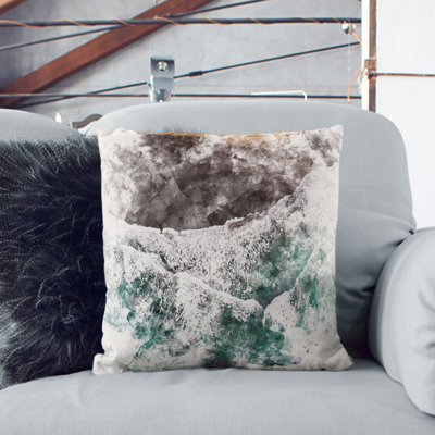 Gold Beach Watercolour Cushion with Filling