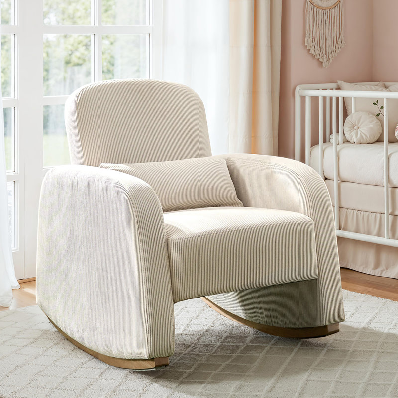 Chaise berçante moderne en polyester Rod, Blanc