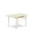 5 Piece Dinette Set Includes a Rectangle Dining Room Table with Dropleaf and 4 Pink Flamingo Faux Leather Upholstered Chairs, Linen White-1744598660-1744598658