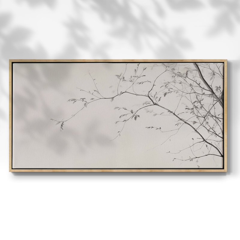 Série abstraite - CMLXIV - Toile tendue avec châssis encadré - Prêt à être accroché, Naturel, H 21 po x l 41 po