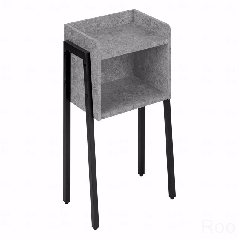 Table d'appoint, table d'appoint, table de bout, table de chevet, lampe, stratifié, métal, contemporain, moderne, Gris, Noir