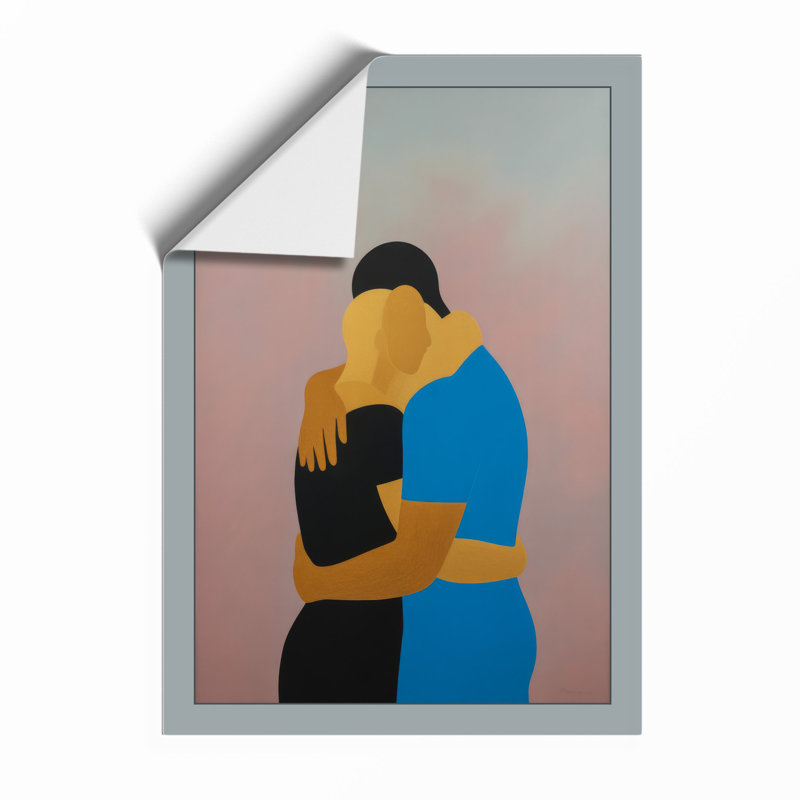 Embrace in Colour Modern - Framed Print, Unframed, A1 - 84.1 x 59.4 cm