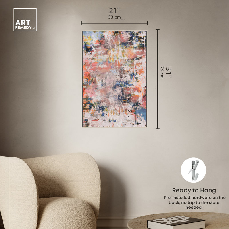 Sun Due Boho Abstract Wall Art by Art Remedy, 31" H x 21" W, Silver Framed