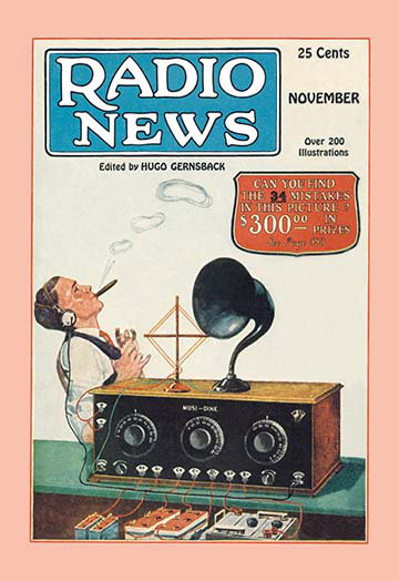 Publicité rétro radio news, H 66 po x l 44 po x P 1,5 po