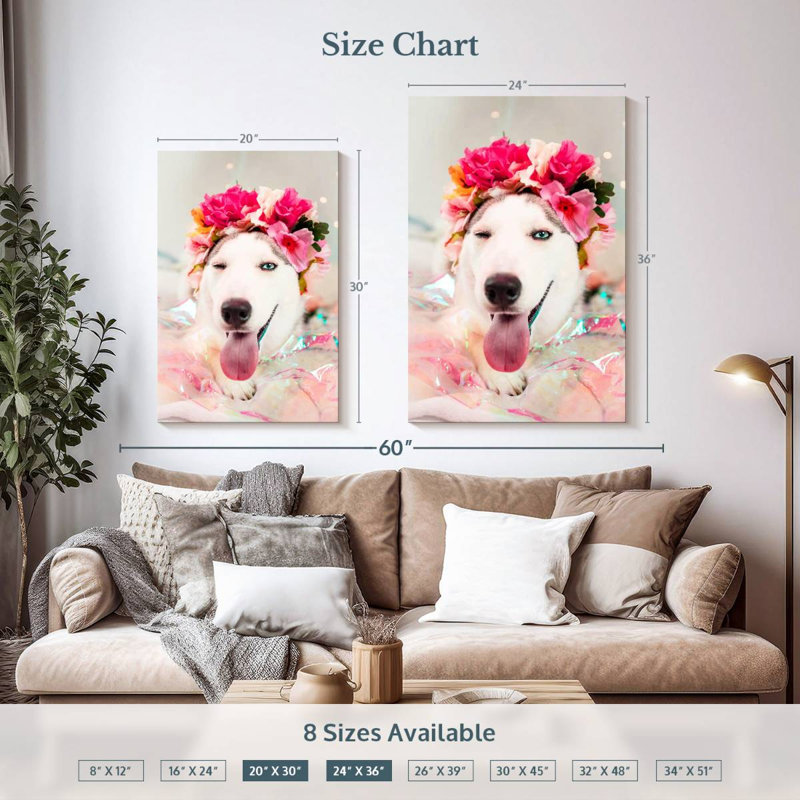 Brampt Cute Husky, 36" H x 24" W