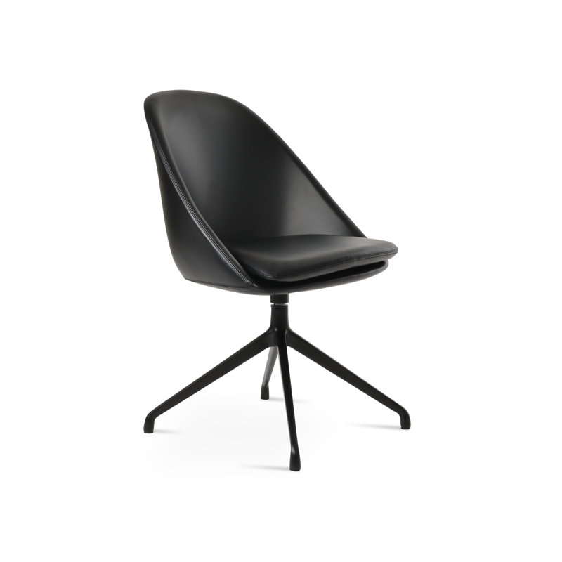 Chaise d'appoint pivotante Avanos Spider, Noir, Noir