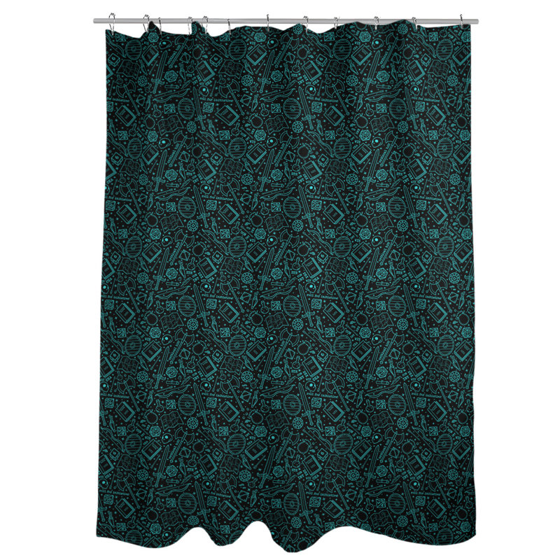 Rideau de douche simple classique RPG, Bleu sarcelle