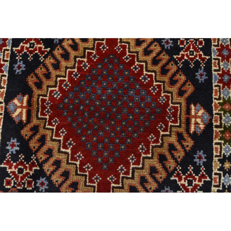 Tapis unique en laine des années 1990 de 3 pi 4 po x 4 pi 10 po Farouk