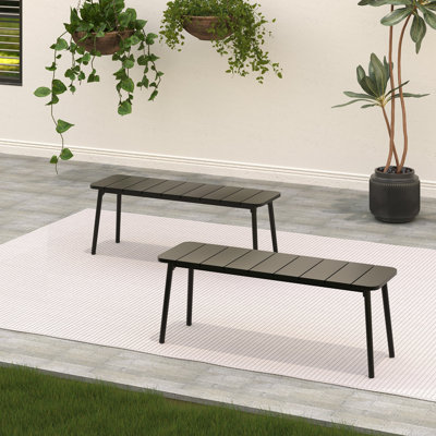 Bancs de patio en métal pour 2 personnes