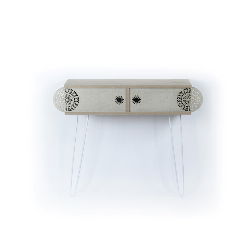Console à 2 niveaux avec pieds en métal Lora